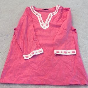 Pink Linen beach cover-up